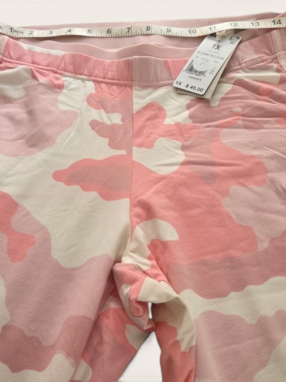 NWT Adidas Pink Camo Leggings - Soft Pink & Cream Print